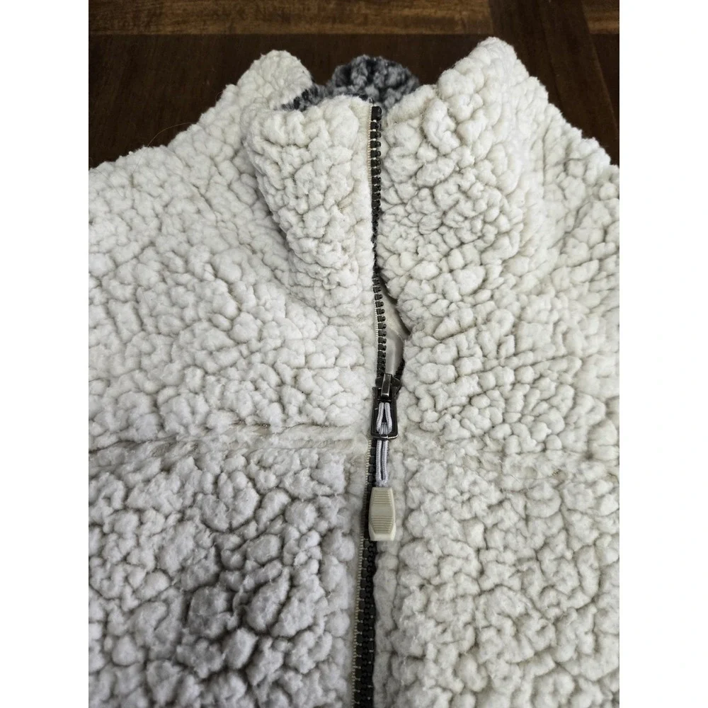 Keren Hart Women's Zip-Up Lined Fleece ~ Beige, Size M ~ Cozy, Warm Sherpa